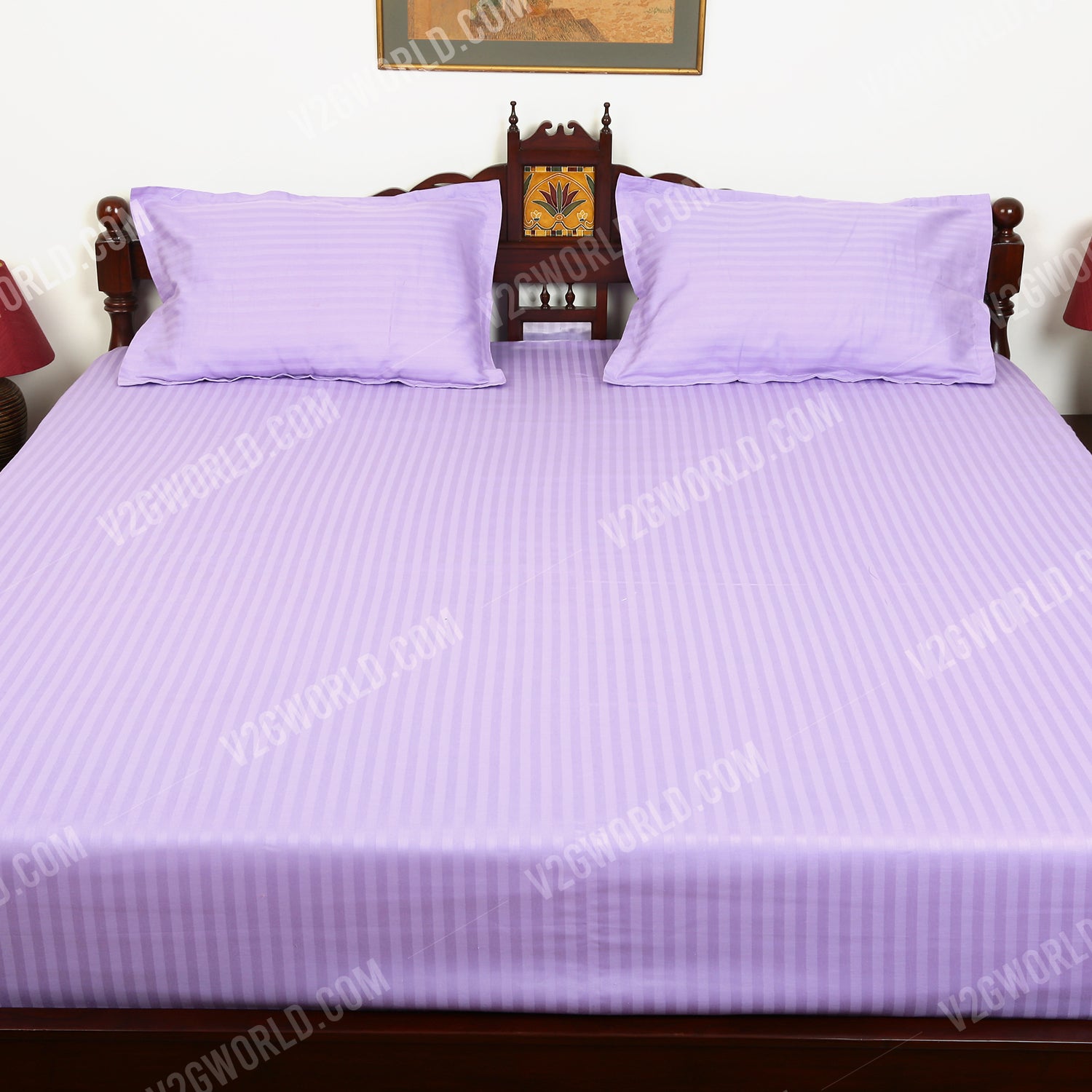 Plain Bedsheet - Double Bed - Lavender/Mauve