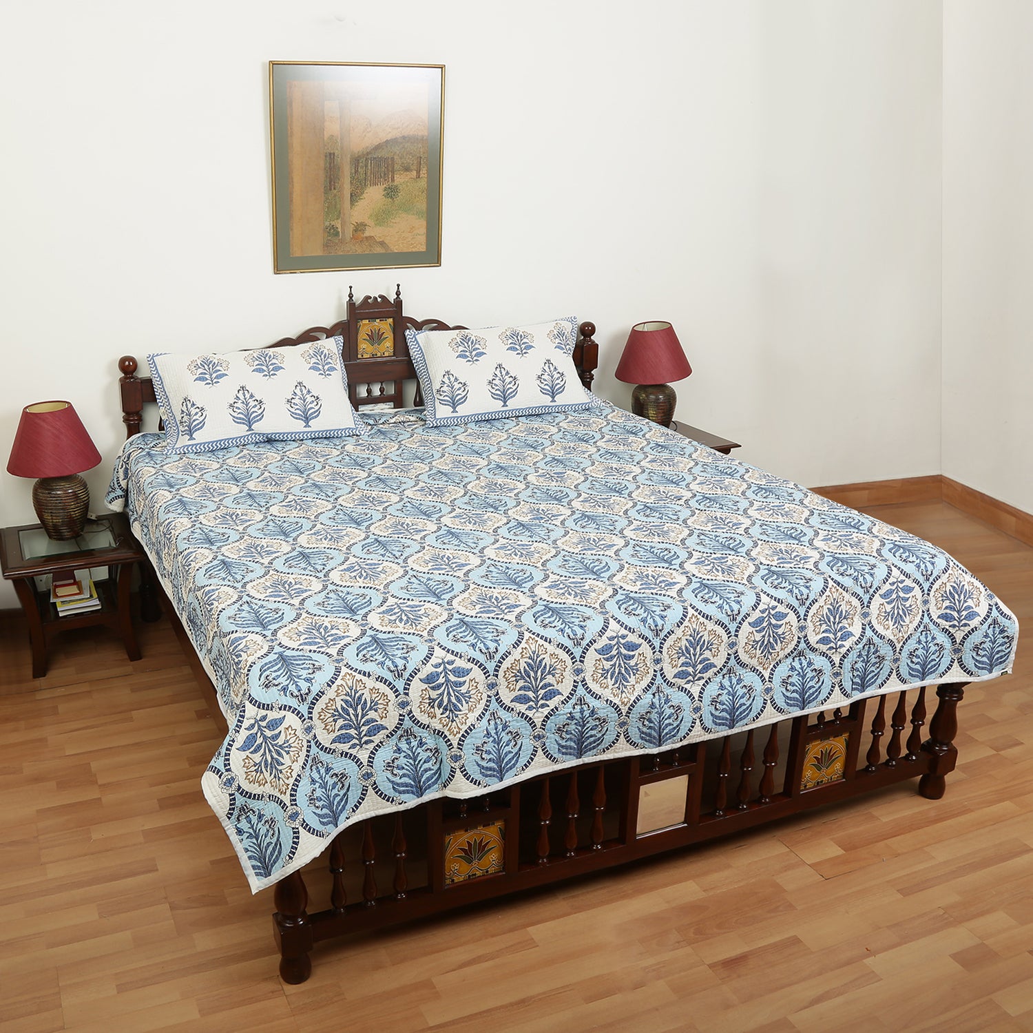 Bedcover-Ethnic Blue
