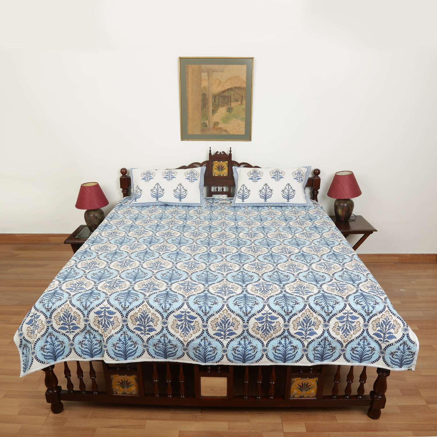 Bedcover-Ethnic Blue