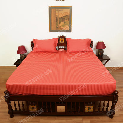 Plain Bedsheet - Double Bed -Rust
