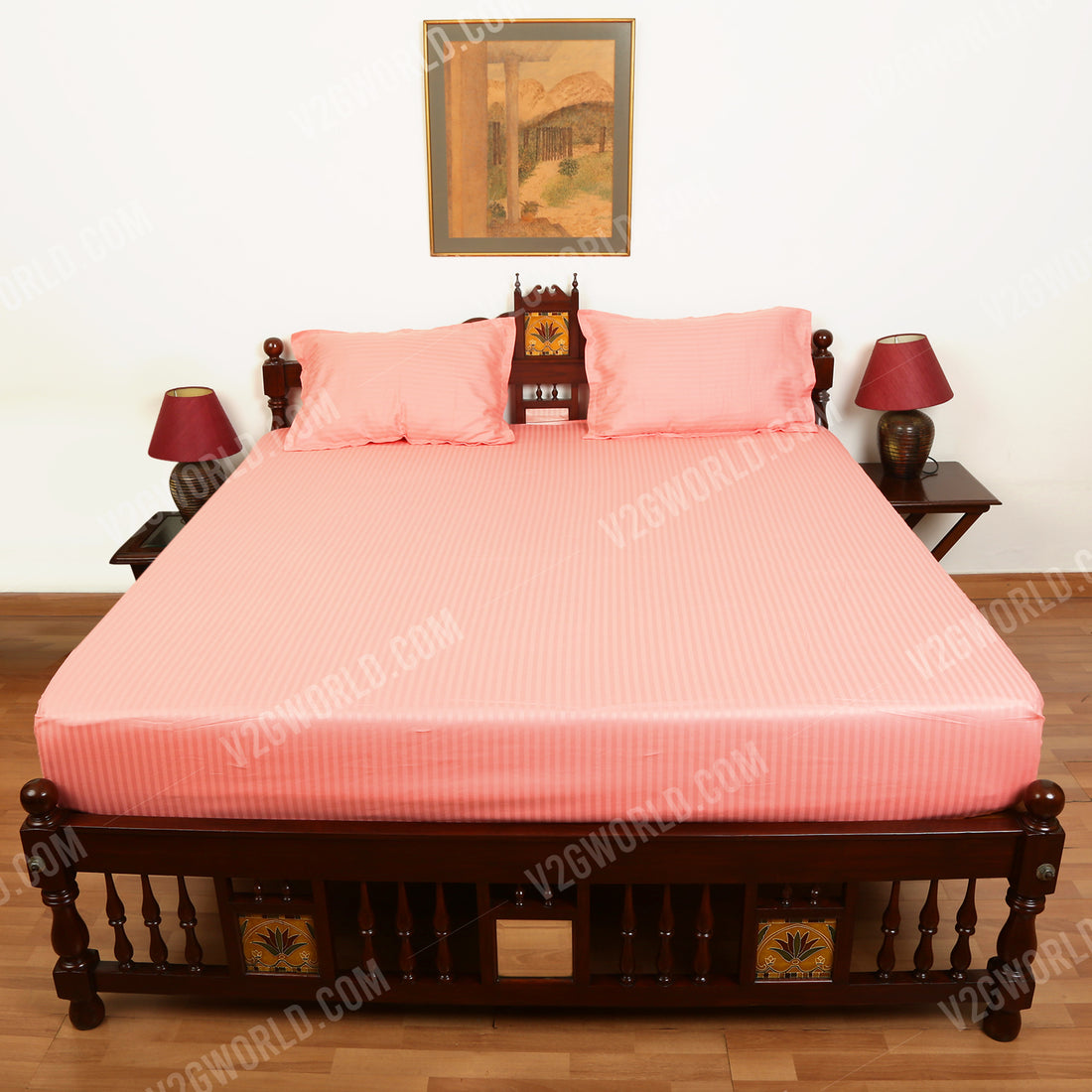 Plain Bedsheet - Double Bed - Rose Pink