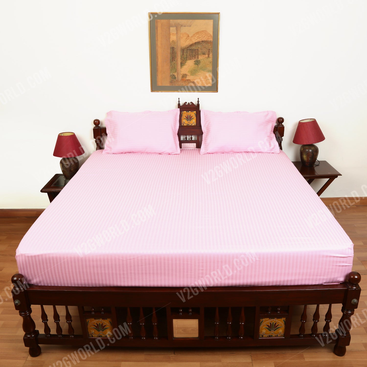 Plain Bedsheet - Double Bed - Baby Pink