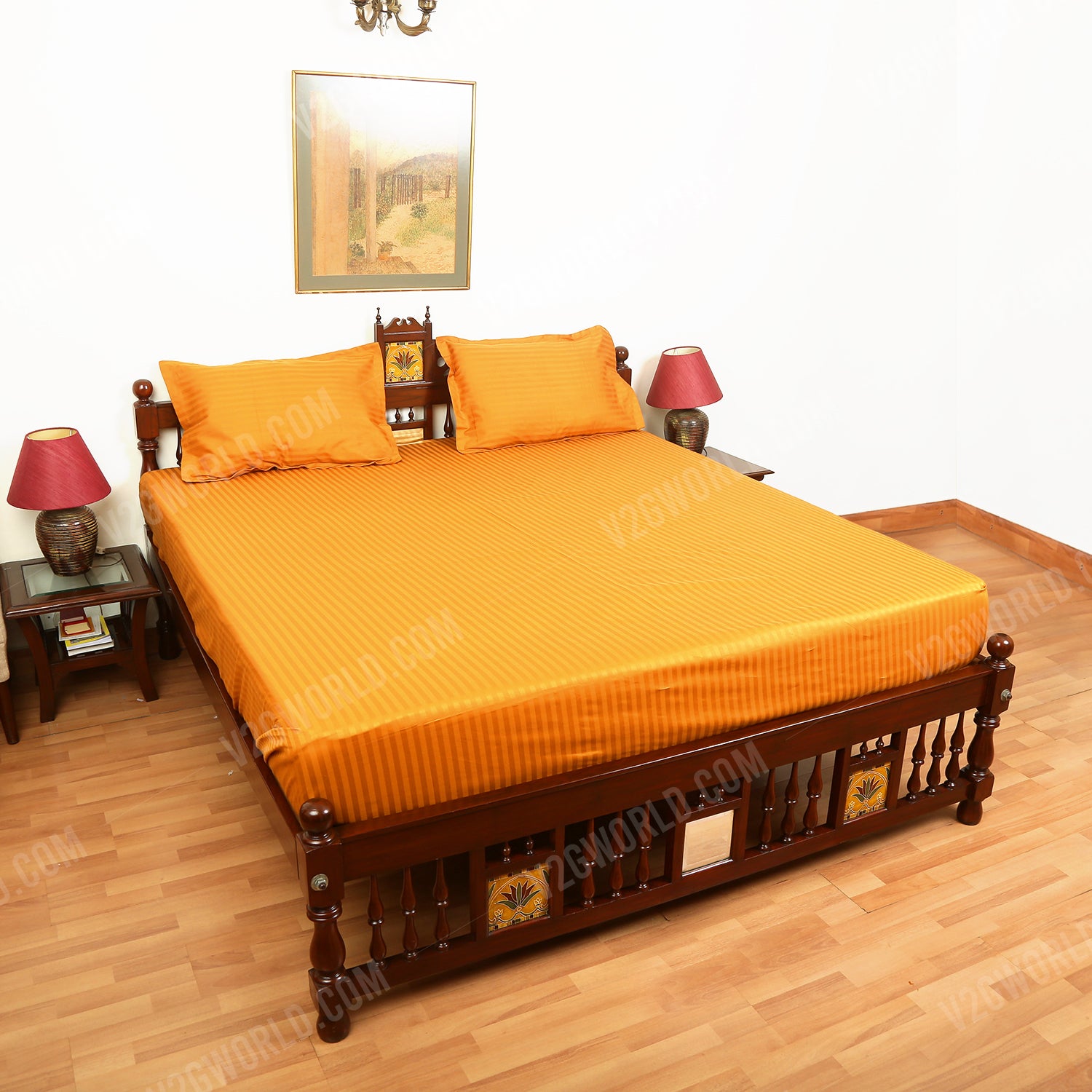 Plain Bedsheet - Double Bed - Mustard Yellow