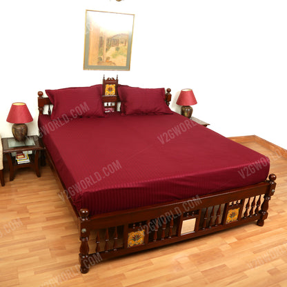 Plain Bedsheet - Double Bed - Dark Red