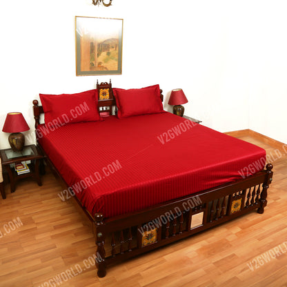 Plain Bedsheet - Double Bed - Cherry Red