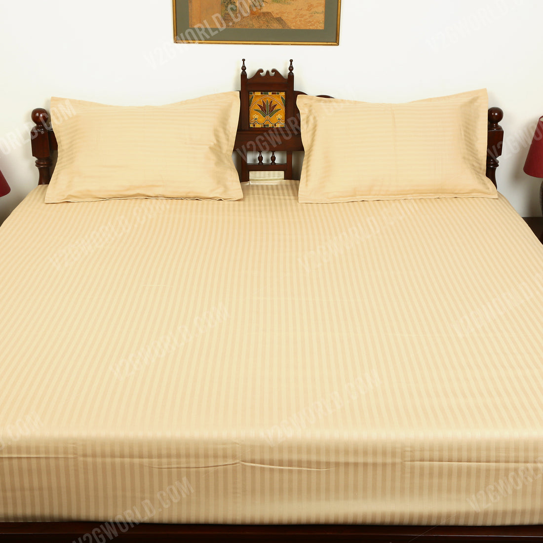 Plain Bedsheet - Double Bed - Beige
