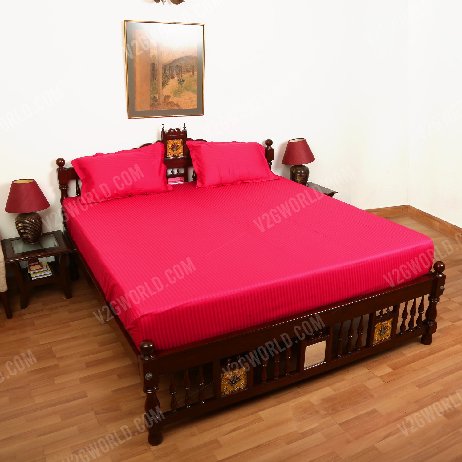 Plain Bedsheet - Double Bed - Fuchsia Pink