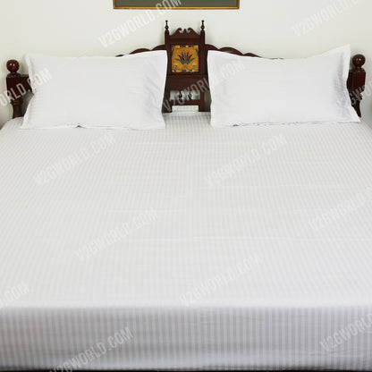 Plain Bedsheet - Double Bed - White
