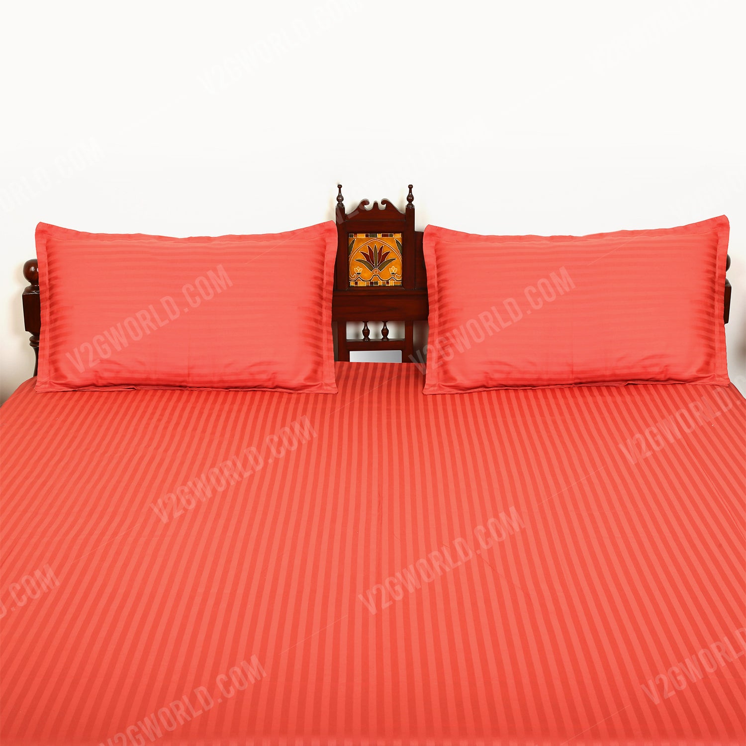 Plain Bedsheet - Double Bed -Rust