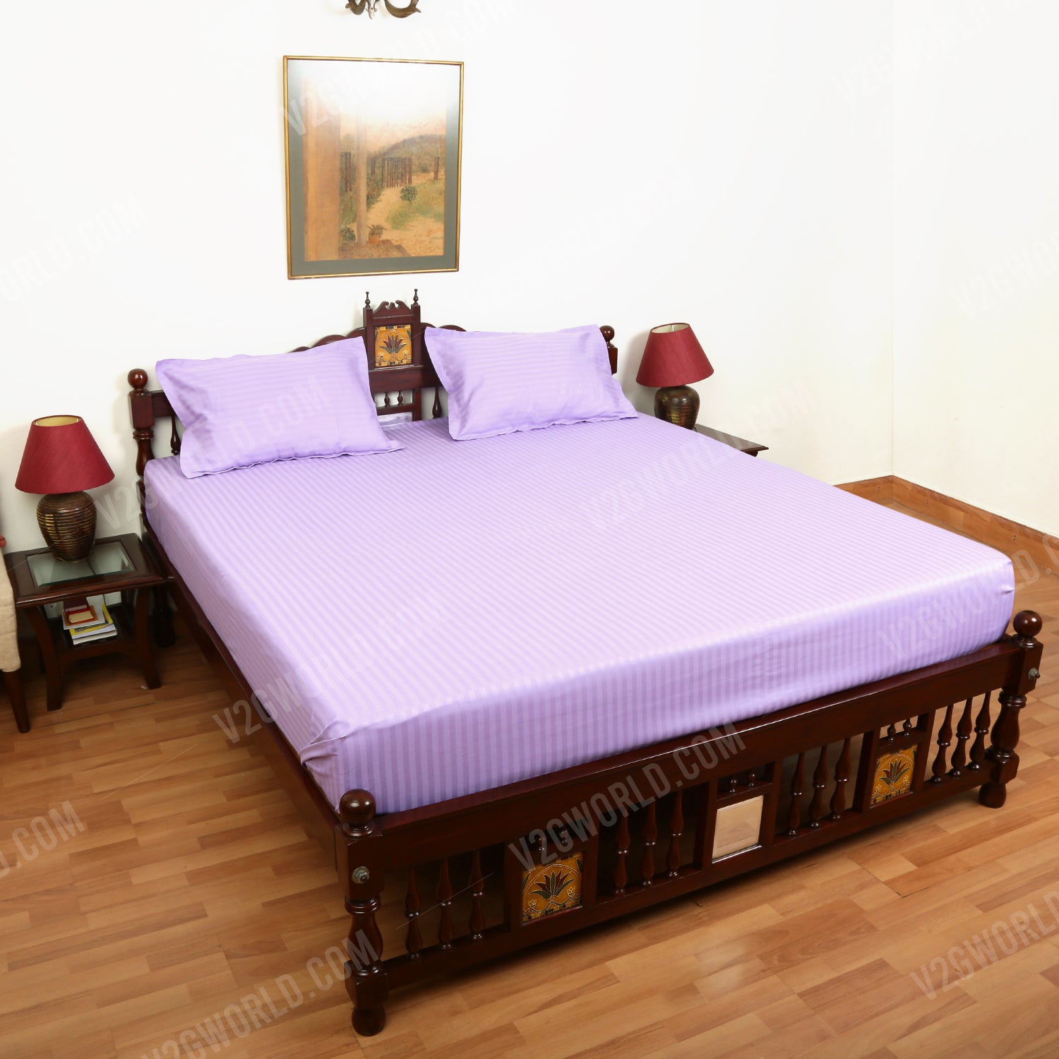 Plain Bedsheet - Double Bed - Lavender/Mauve
