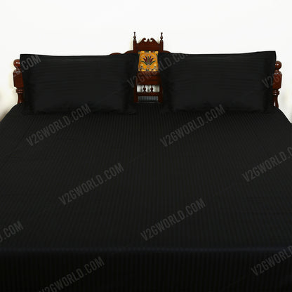 Plain Bedsheet - Double Bed -Solid Black