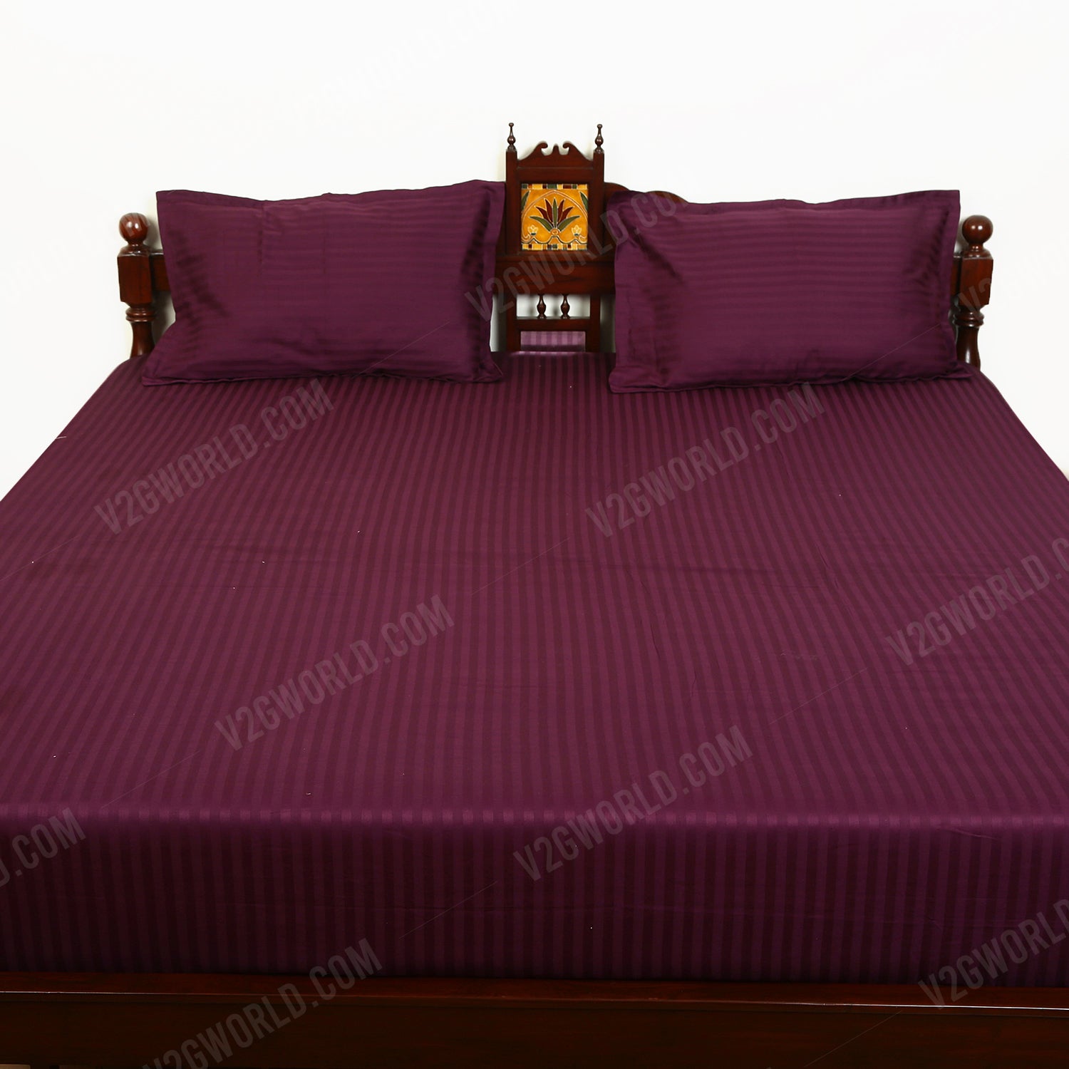 Plain Bedsheet - Double Bed - Wine