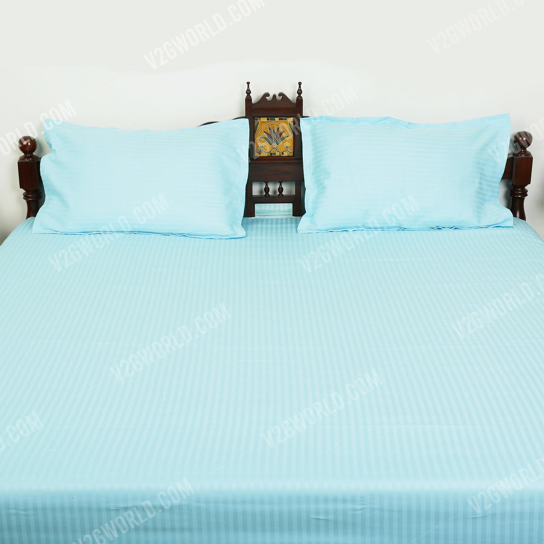 Plain Bedsheet - Double Bed - Sky Blue