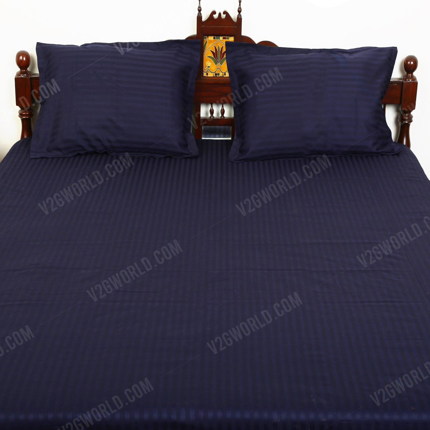 Plain Bedsheet - Double Bed - Navy Blue