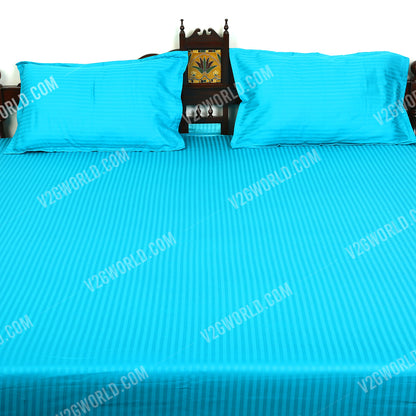 Plain Bedsheet - Double Bed - Aqua Blue