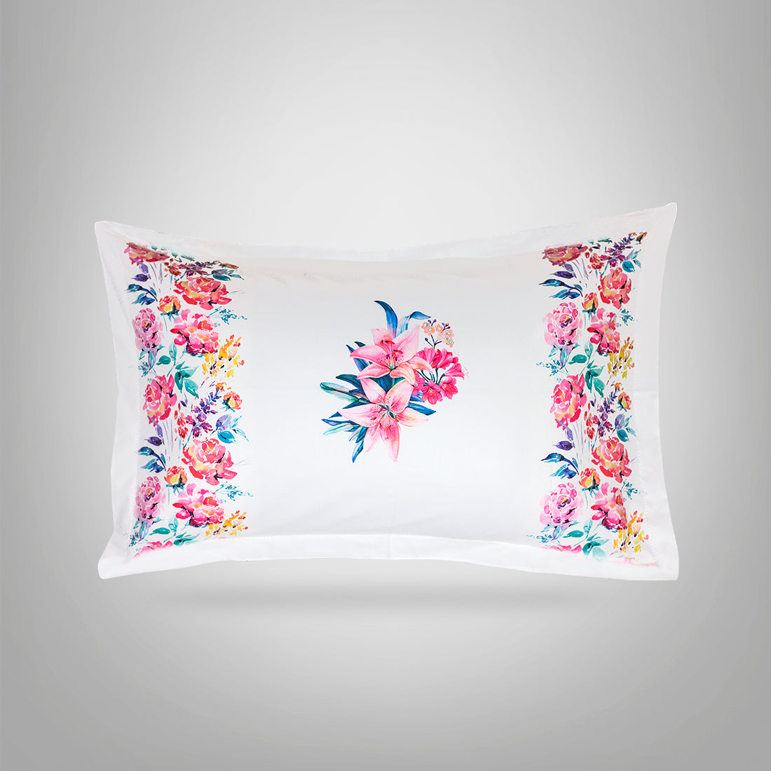 V2G Printed Pillow Covers- Pink Hibiscus- Pair