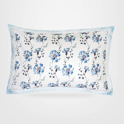 V2G Printed Pillow Covers- Blue Daisies- Pair