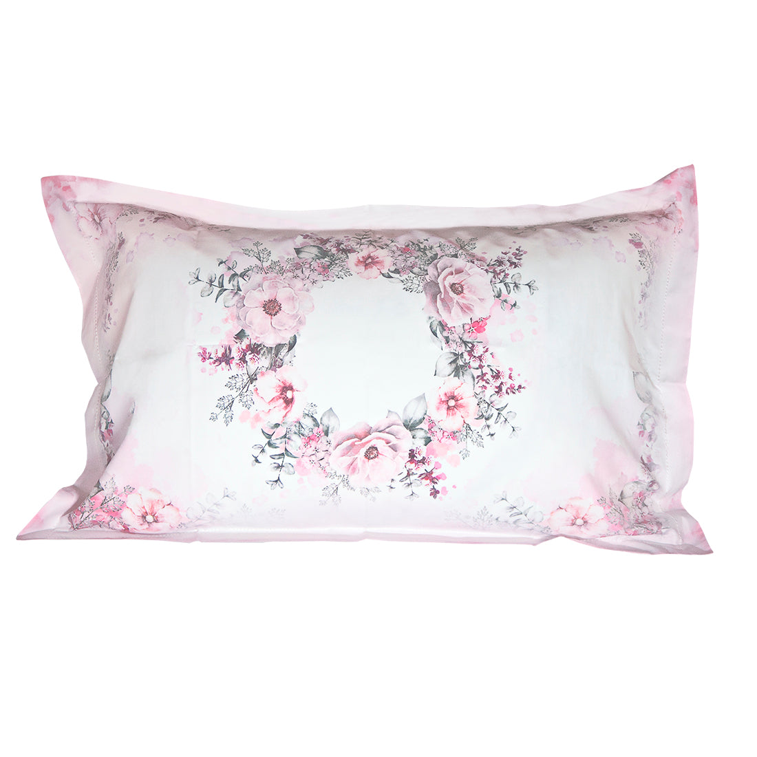V2G Printed Pillow Covers Round Floral Pattern- Pair