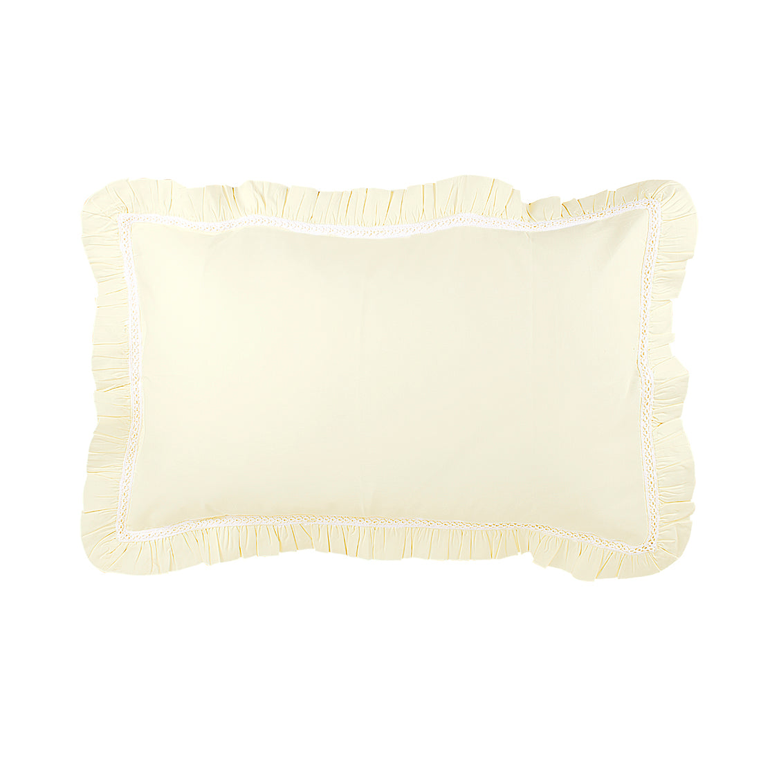 V2G Plain Color Pillow Covers-Light Yellow- Pair