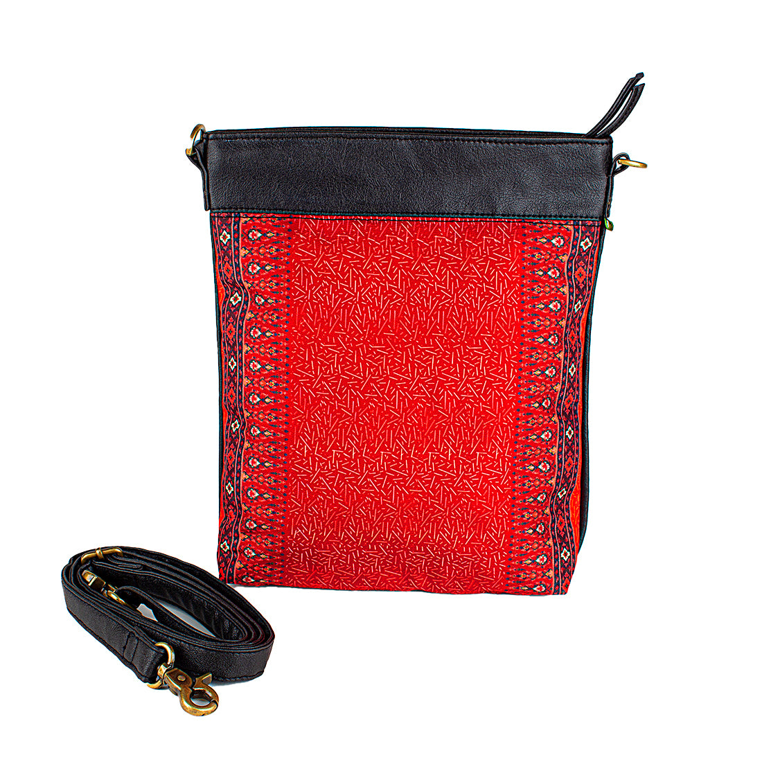 V2G Sling Bag- Red Mughal Print