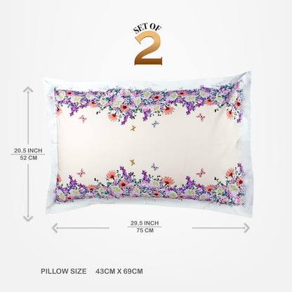 V2G Printed Pillow Covers- Butterfly Gardenia- Pair