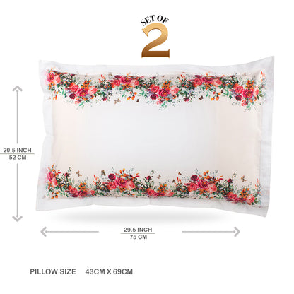 V2G Flower Scallop Printed Pillow Covers-Pair