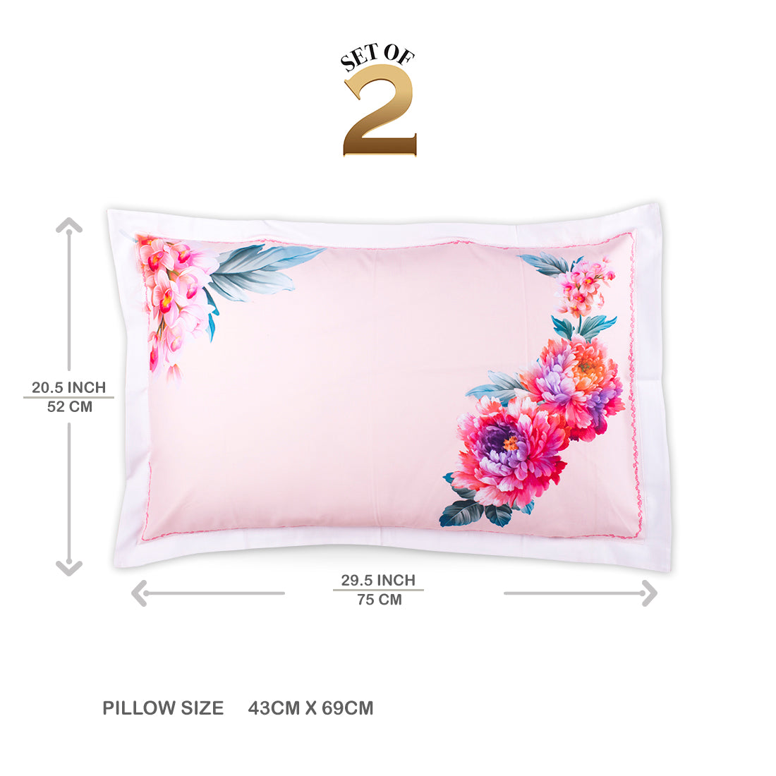 V2G Corner Bunches Printed Pillow Covers-Pair