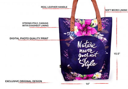 Tote bag- NATURE NEVER GOES OUT OF STYLE