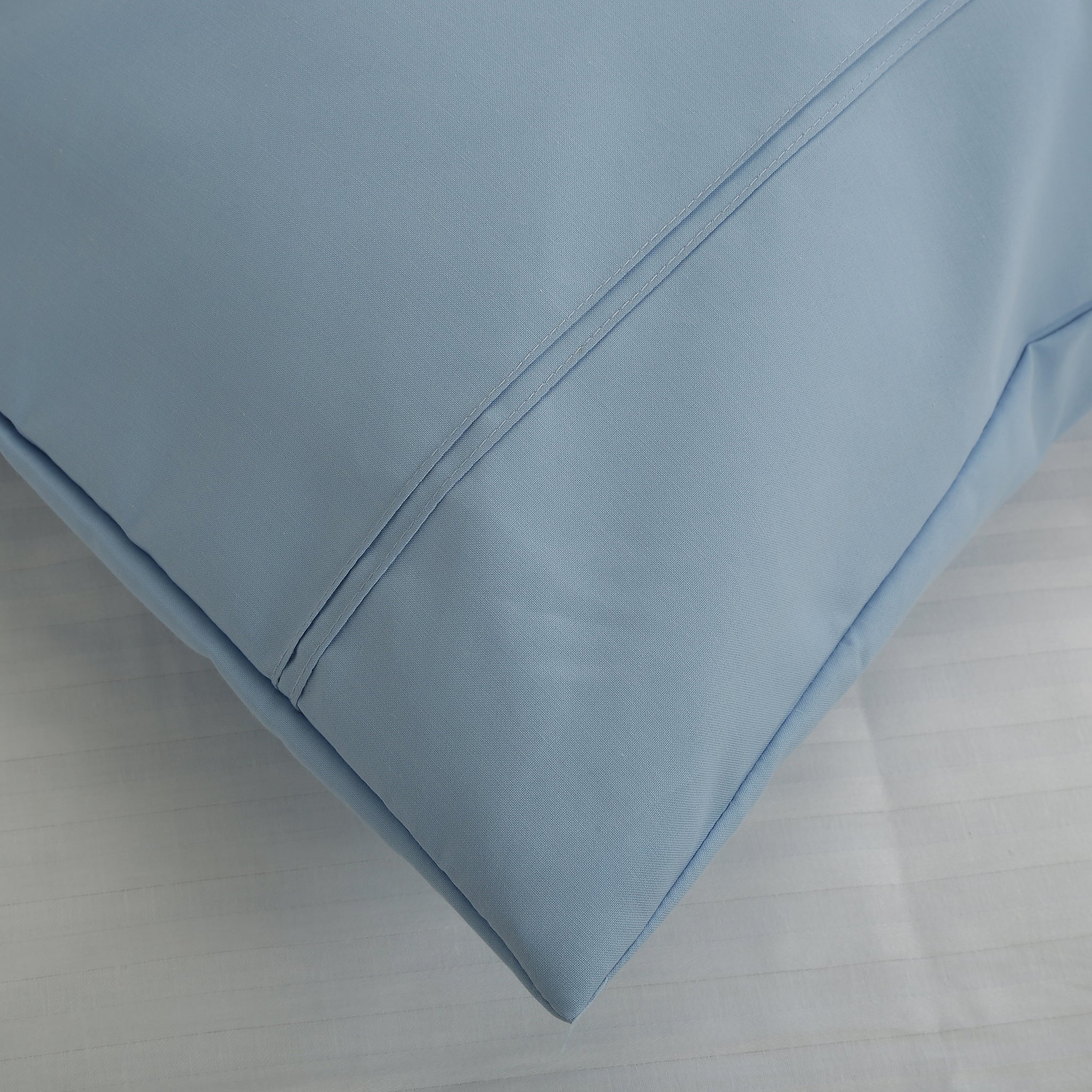 V2G Plain Color Pillow Covers-Sky Blue with Pintex Style- Pair