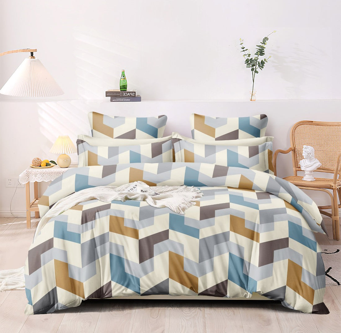 Print Bedsheet - Double Bed - Geometric Pattern