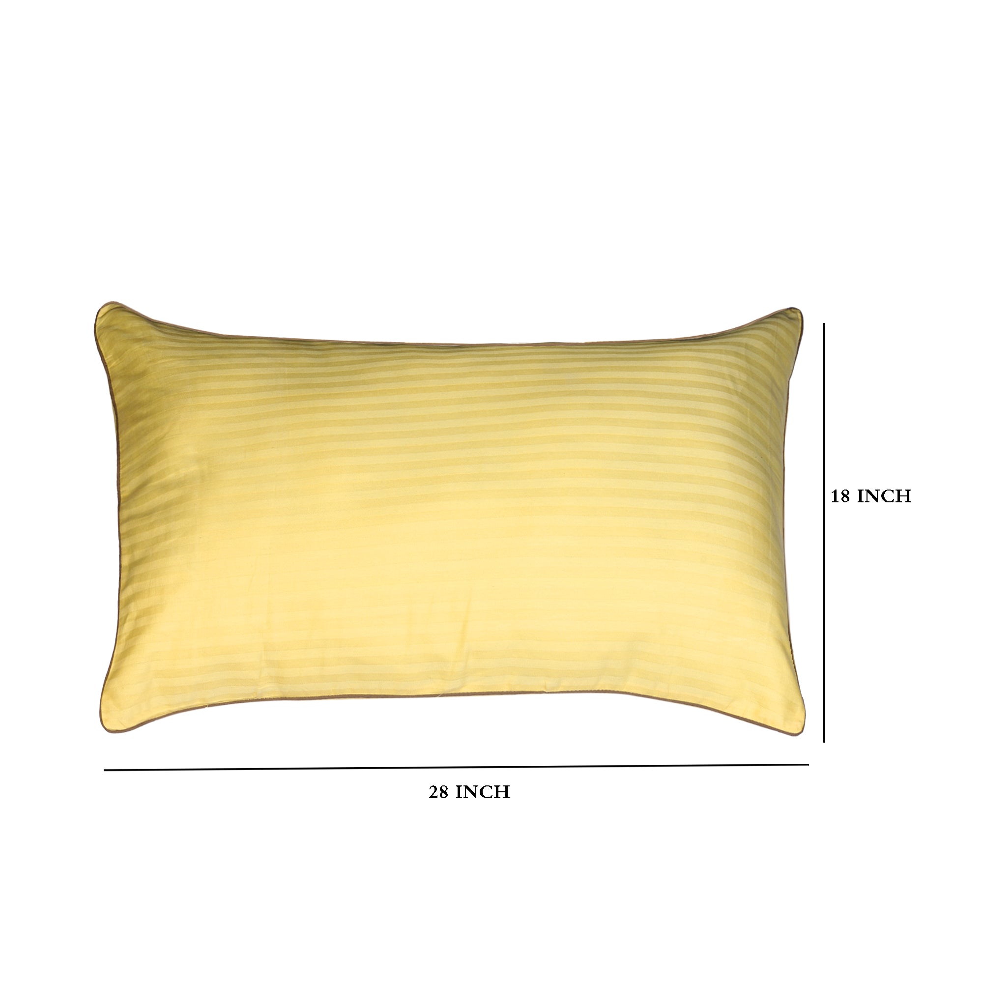 V2G Plain Color Pillow Covers-Yellow with Piping- Pair
