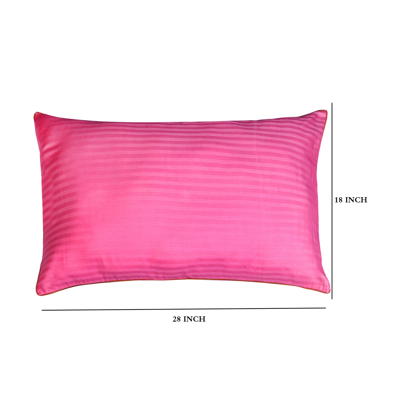 V2G Plain Color Pillow Covers-Dark Pink with Piping- Pair