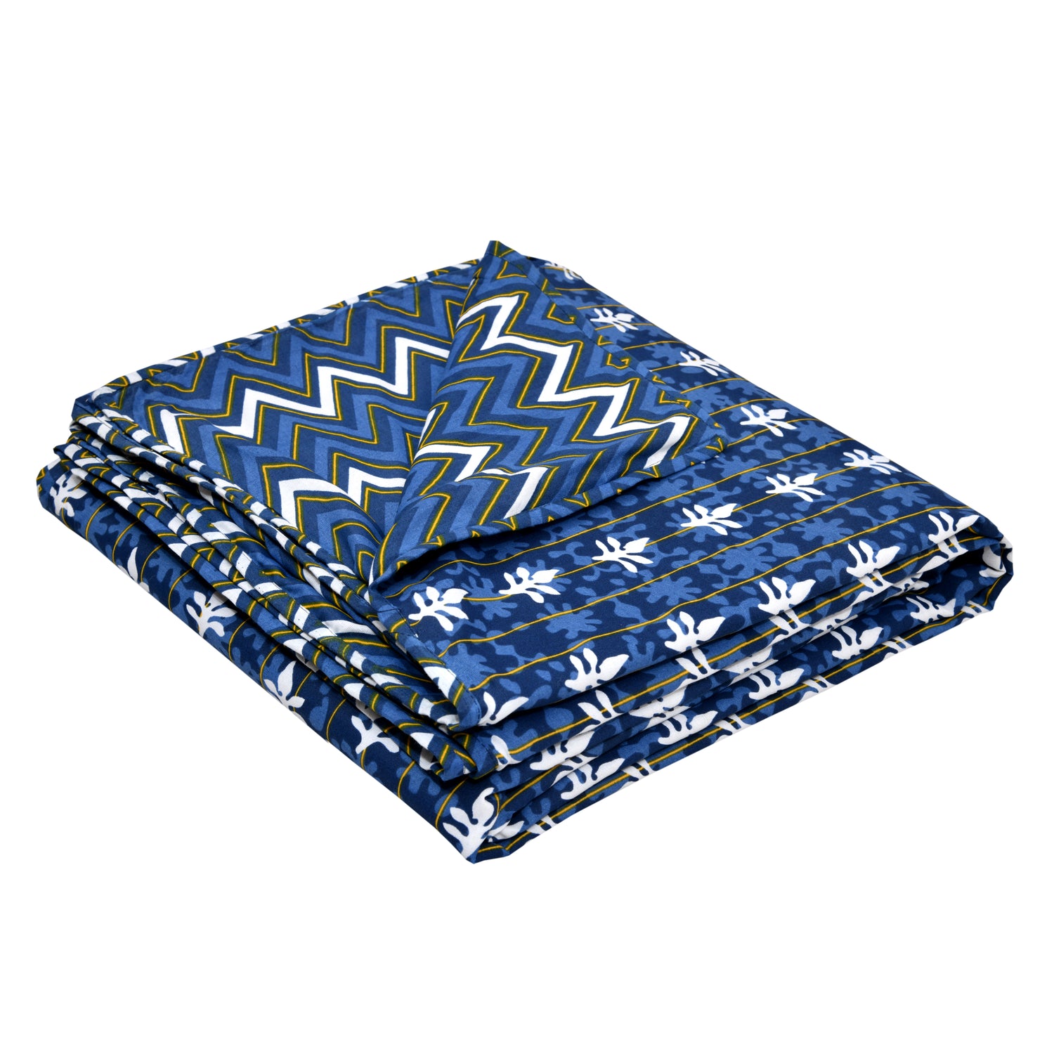 Dohar Cotton-Double Bed- Indigo Blue Waves