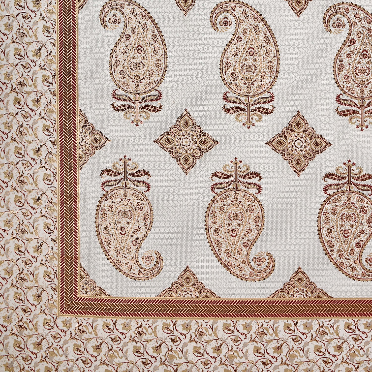 Ethnic Prints Bedsheet- Double Bed -Golden Beige Paisely