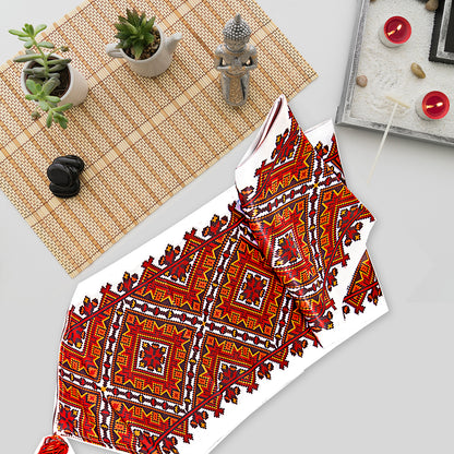 White and Red Ikat