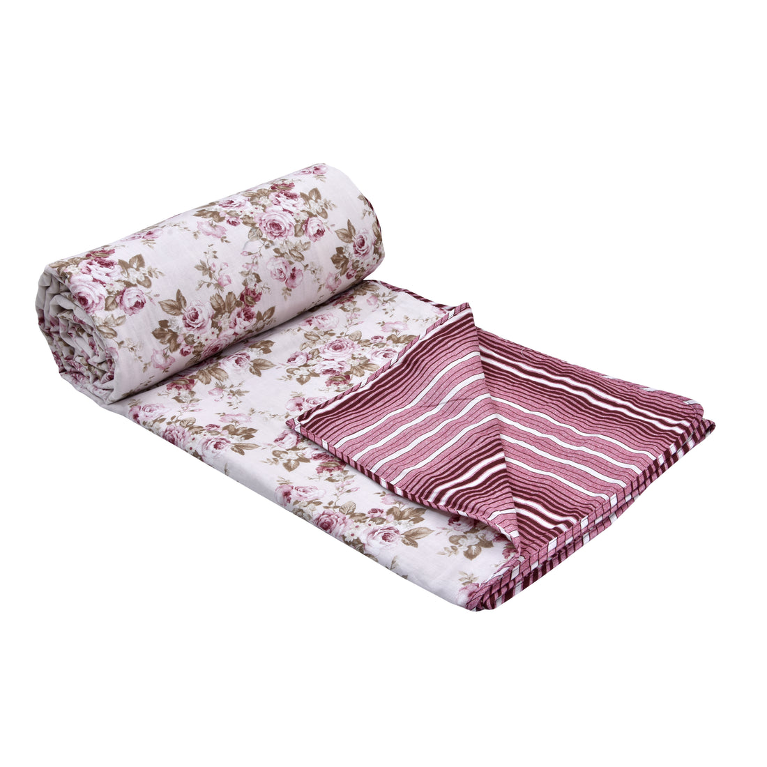 Dohar Cotton-Double Bed- Pink Roses