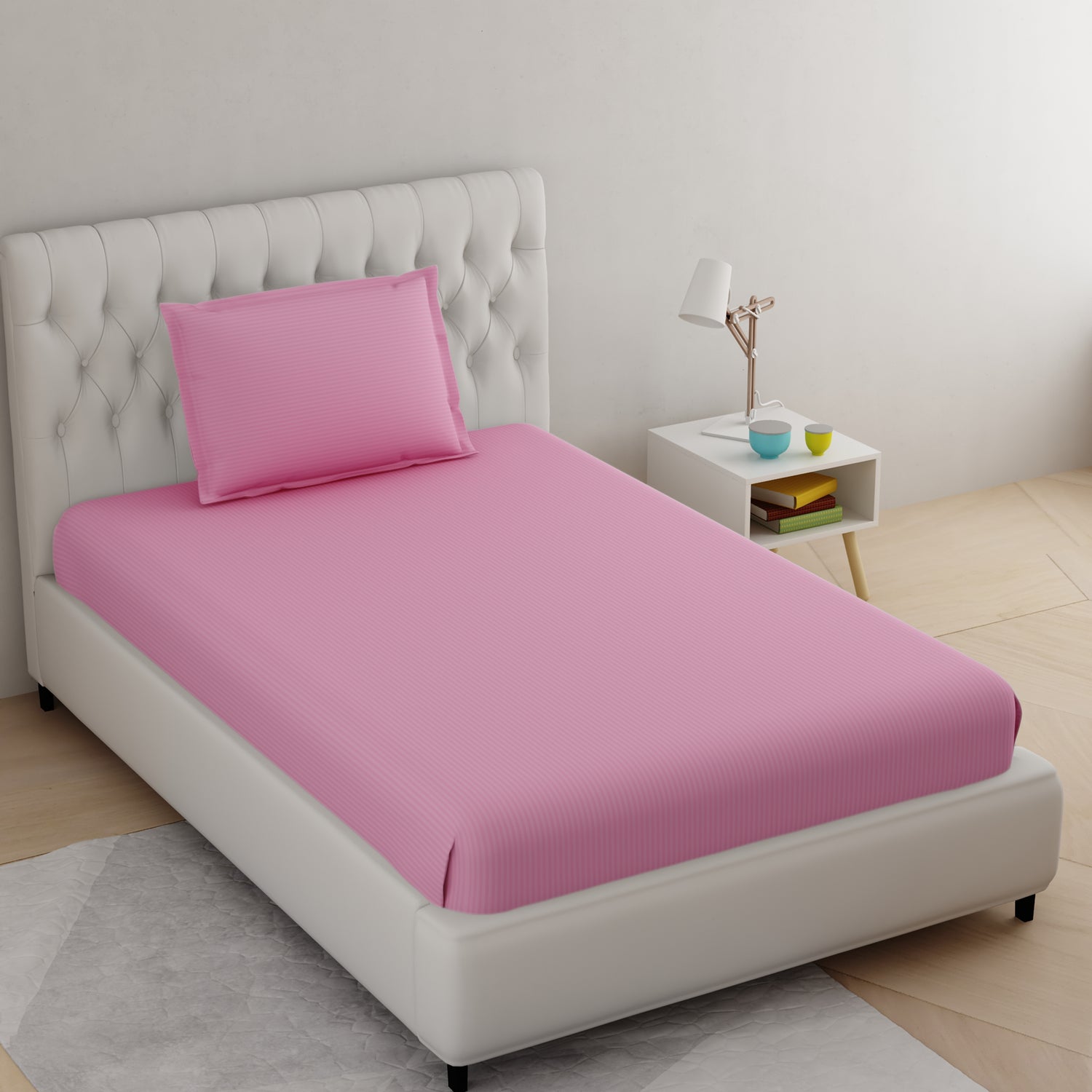 Single Bedsheet- Rose Pink