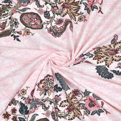 Ethnic Print Bedsheet-Double Bed-Bel Buta-Pink n Multi