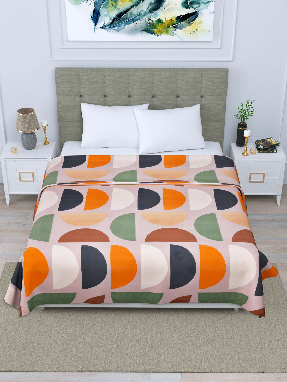 Dohar-Double Bed-Colored Half Circles