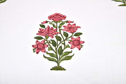 Ethnic Prints Bedsheet-Double Bed-Flower Tree-Pink