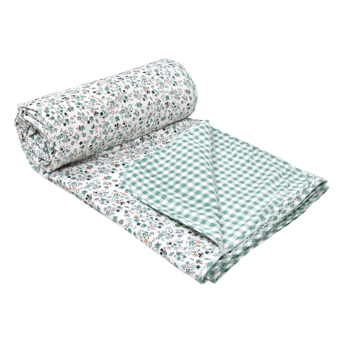 Dohar Cotton-Double Bed- Fresh Green Small Print